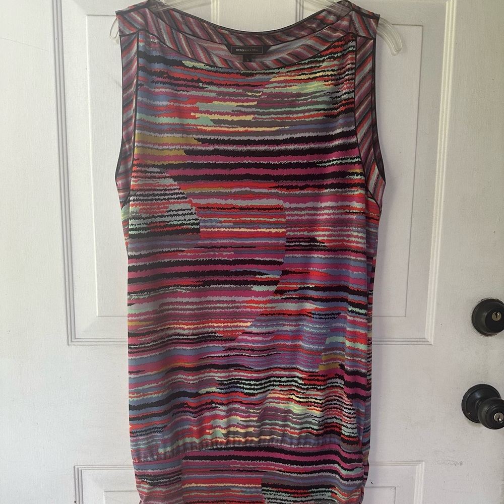 BCBGMaxAzria Multicolor Striped sleeveless mini dress